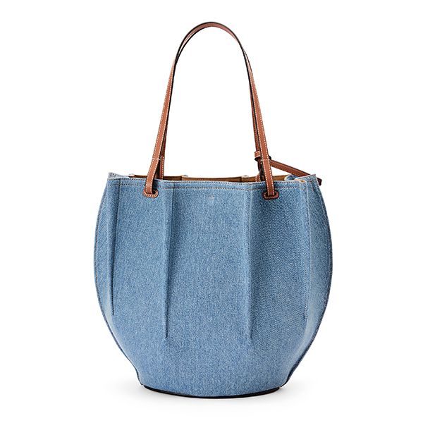 ロエベ シェル トートバッグ デニム&カーフ ラージサイズ A884T51X03